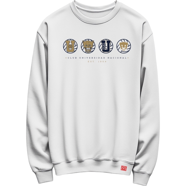 legendco crewneck 4 logos blanco
